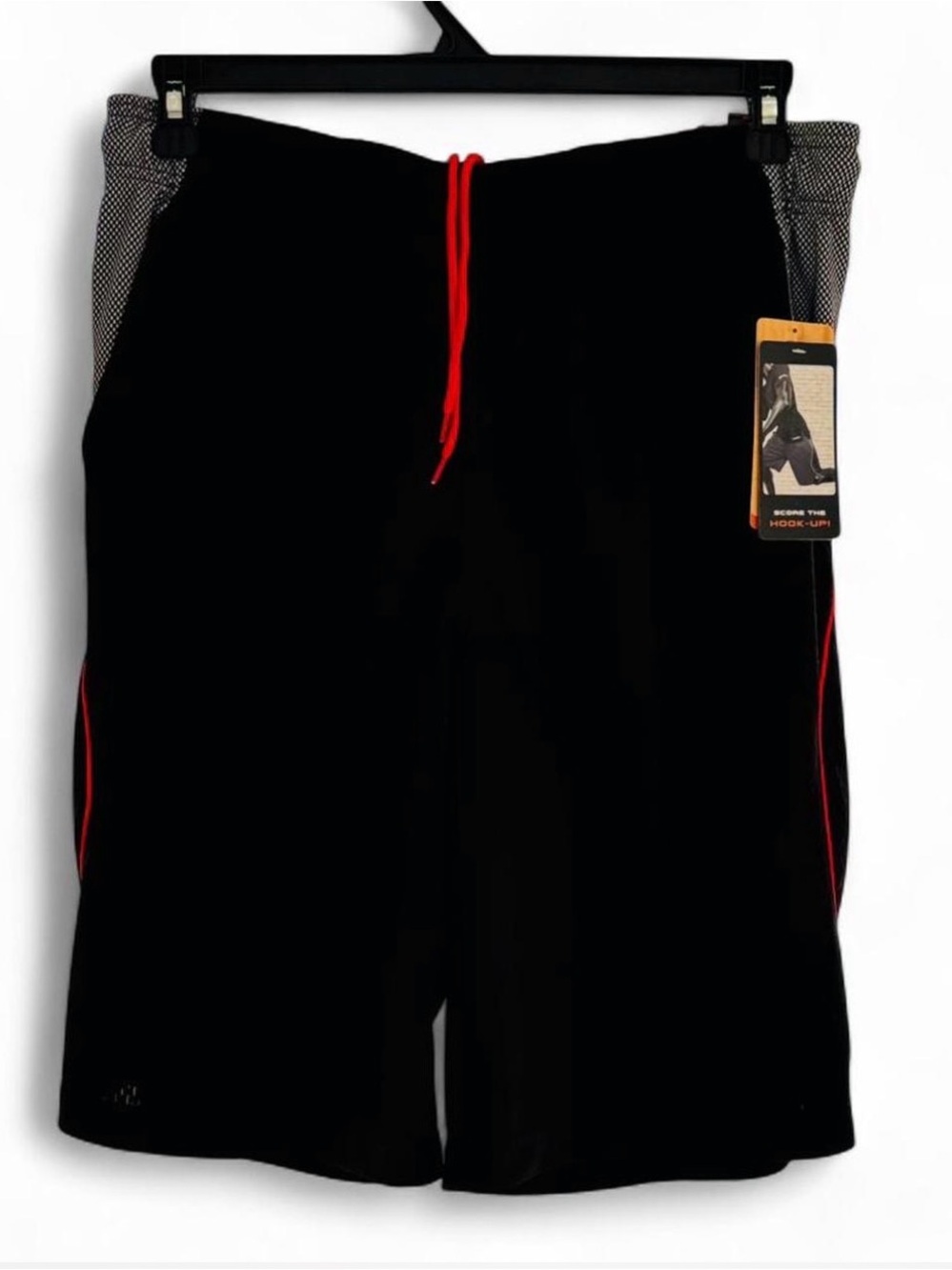 AND1 Men’s Basketball Shorts Large Black Red 11” Inseam NWT Athletic Gym Mesh